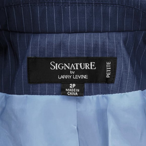 SIGNATURE BY LARRY LEVINE Women’s Gray Blue Long Sleeve Lined Blazer Jacket 2P - Picture 7 of 11